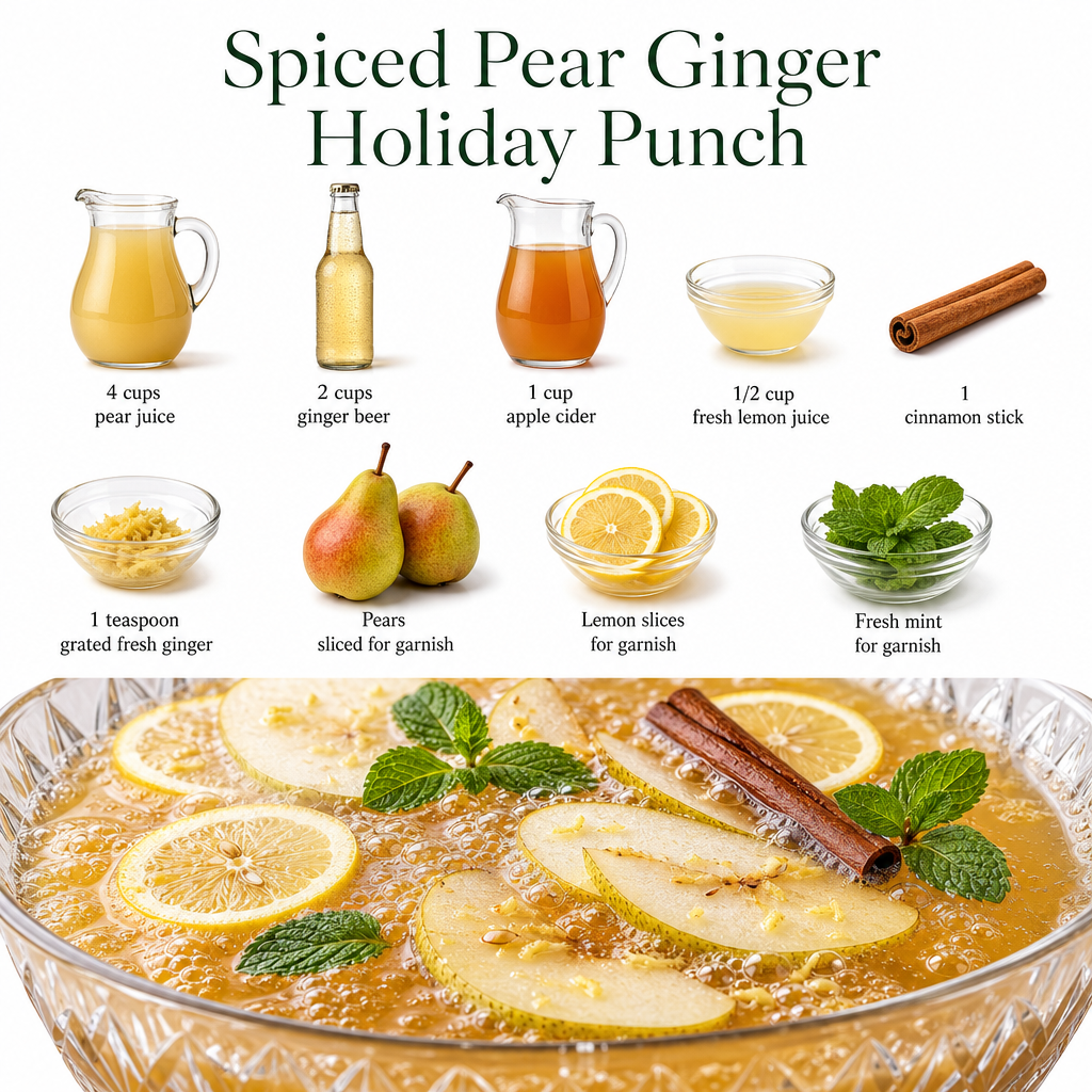 Spiced Pear Ginger Holiday Punch High Fiber 2 Spiced Pear Ginger Holiday Punch High Fiber
