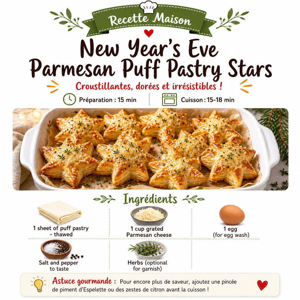 New Year&rsquo;s Eve Parmesan Puff Pastry Stars