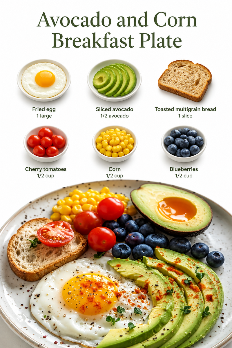Avocado and Corn Breakfast Plate