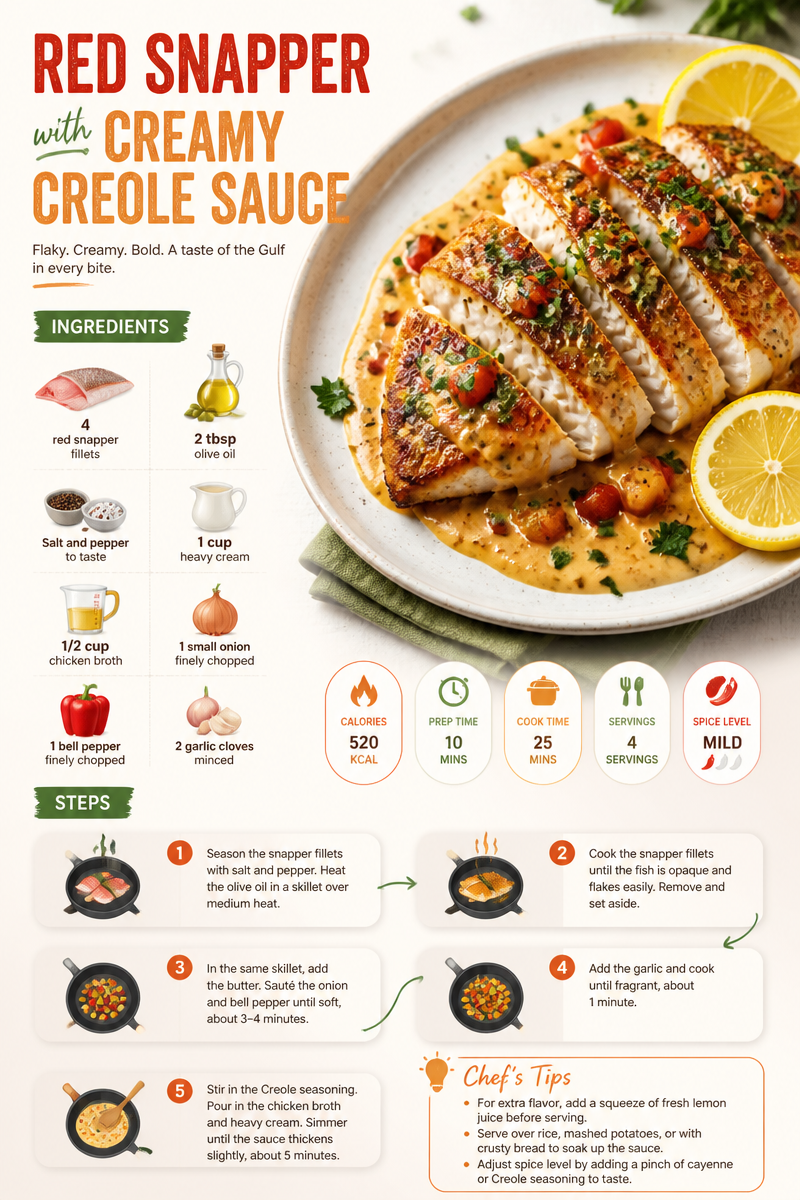 Red Snapper with Creamy Creole Sauce