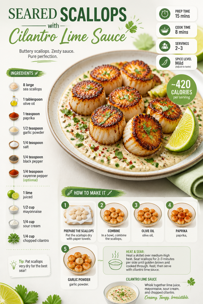 Seared Scallops with Cilantro Lime Sauce