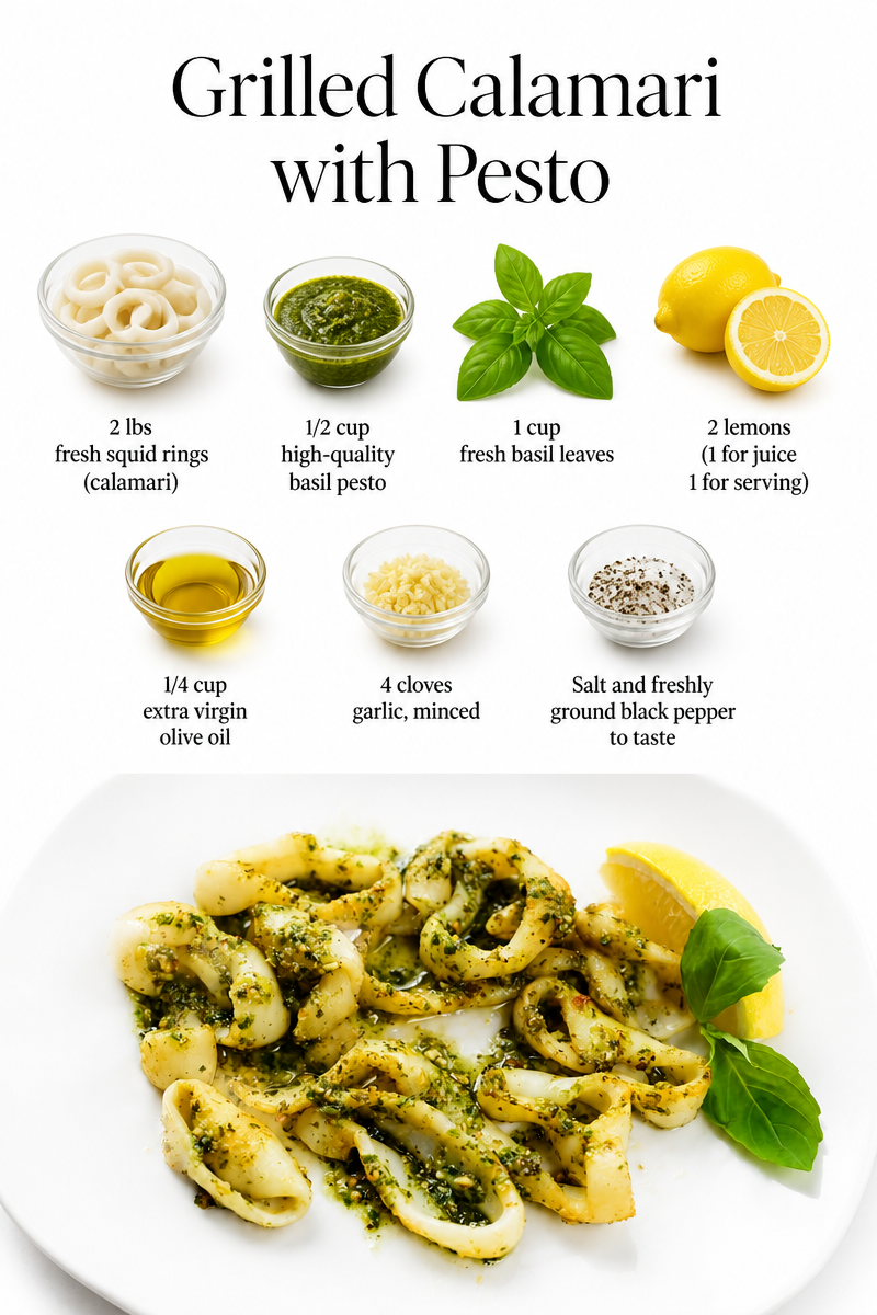 Grilled Calamari with Pesto