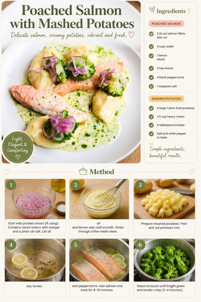 Poached Salmon with Mashed Potatoes