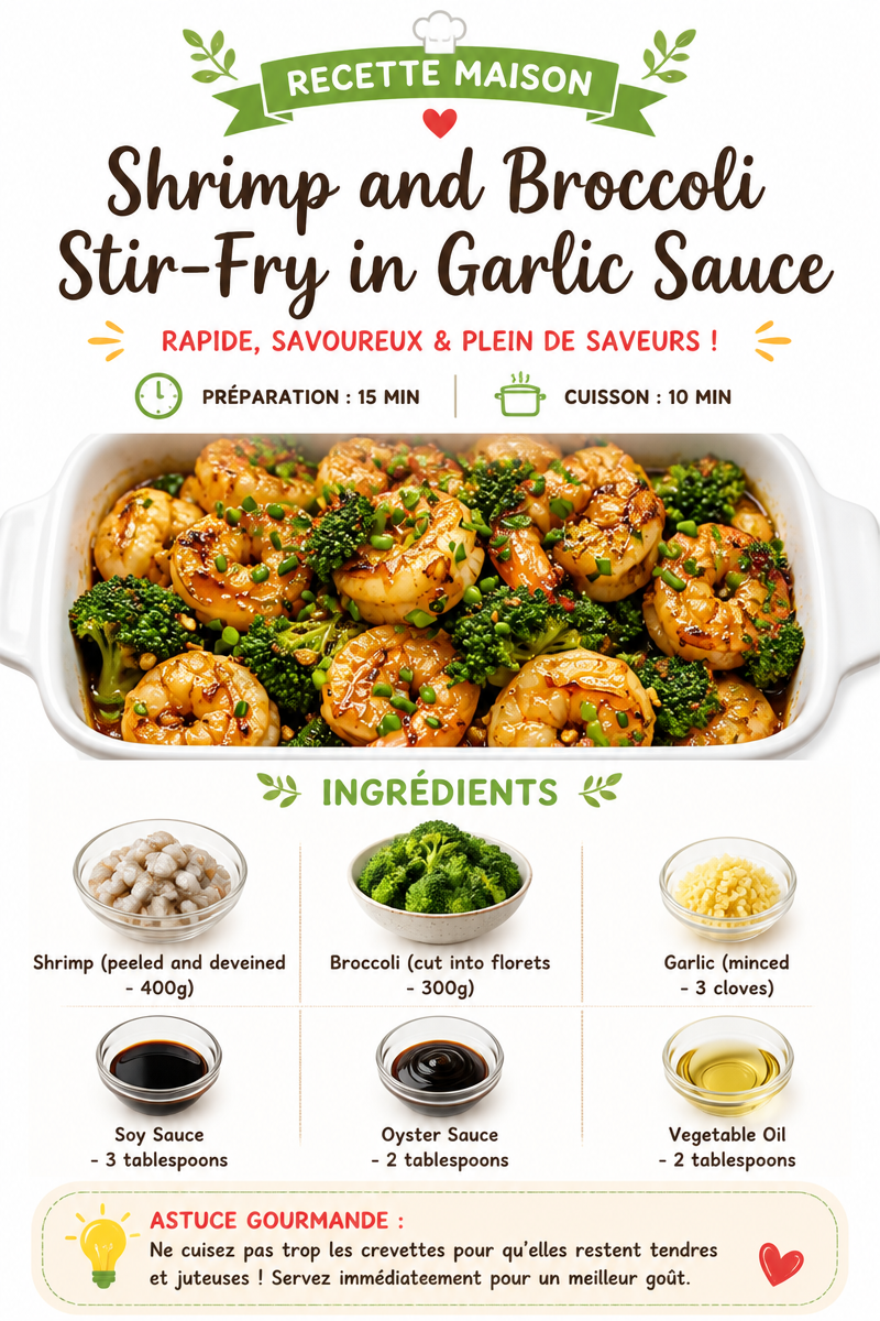 Shrimp and Broccoli Stir-Fry in Garlic Sauce