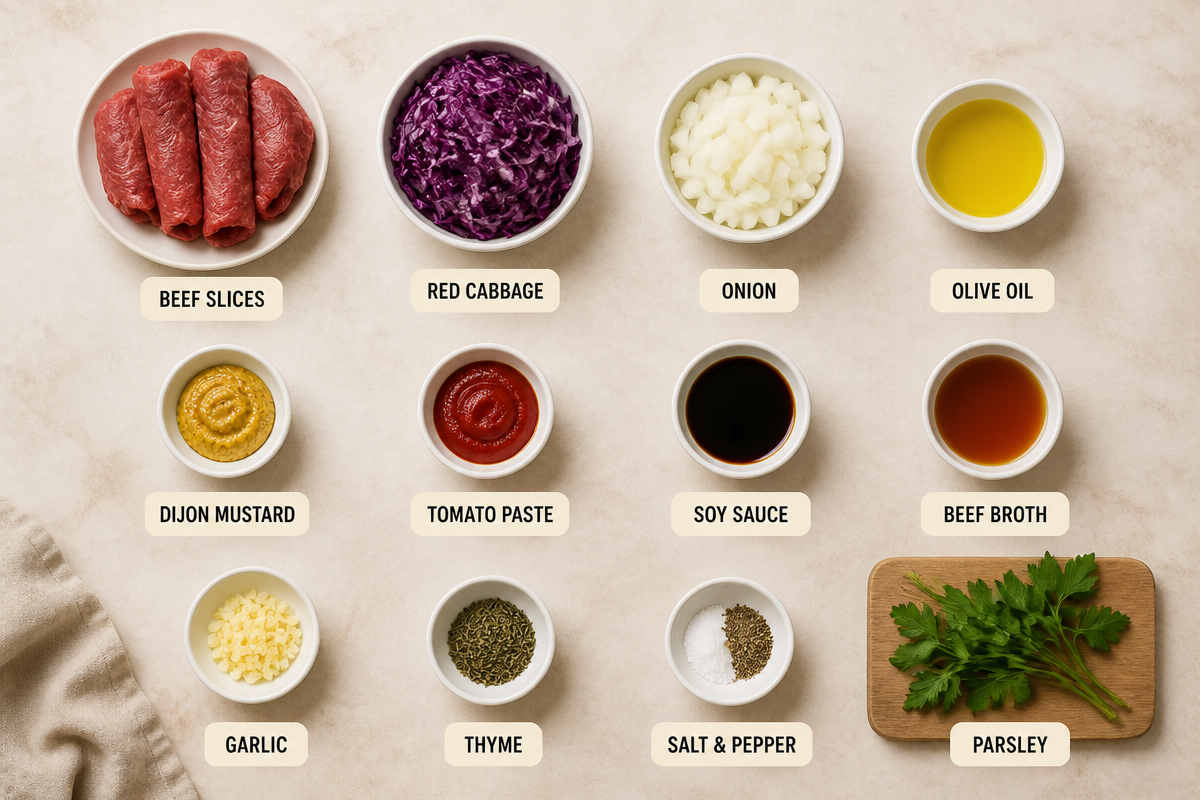 Beef Roll Ups with Red Cabbage