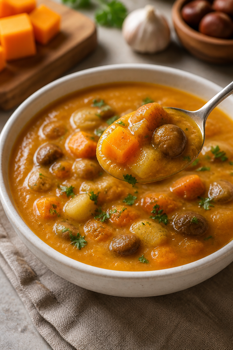 Zuppa di Zucca e Castagne