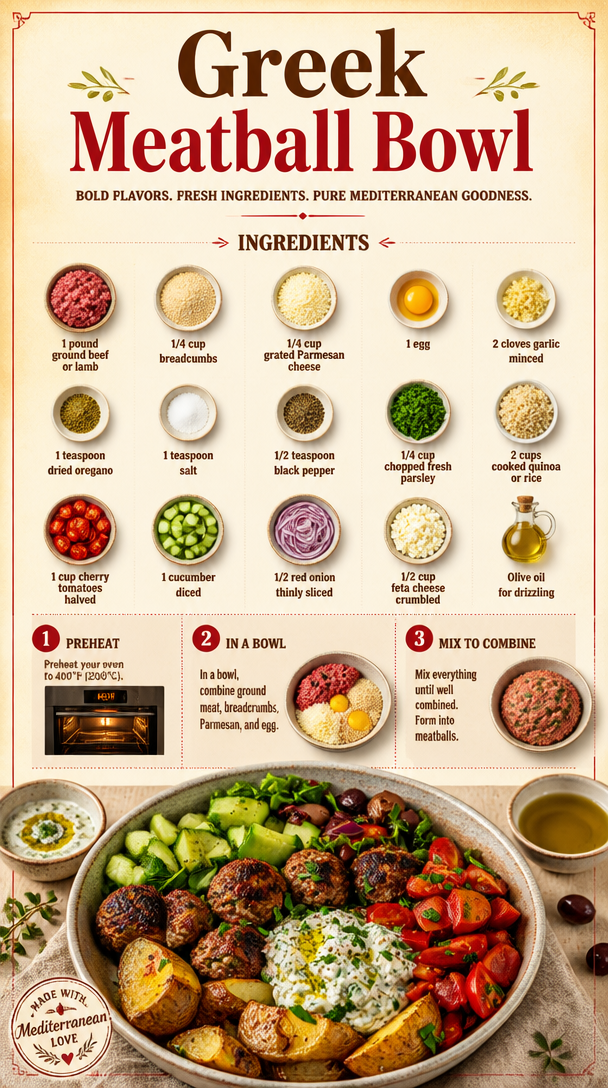 Greek Meatball Bowl