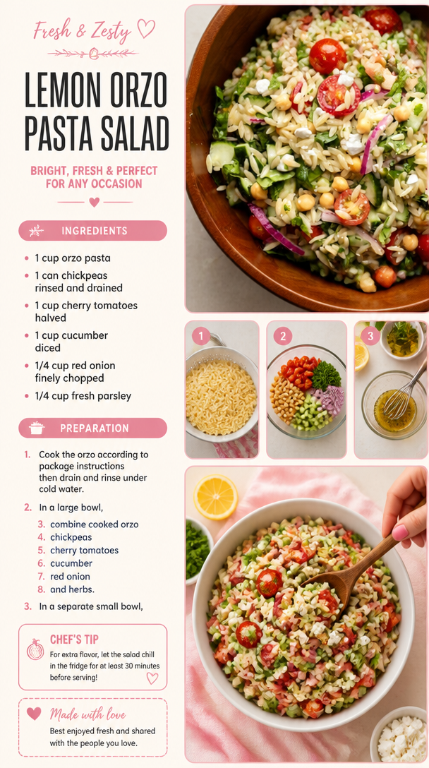 Lemon Orzo Pasta Salad
