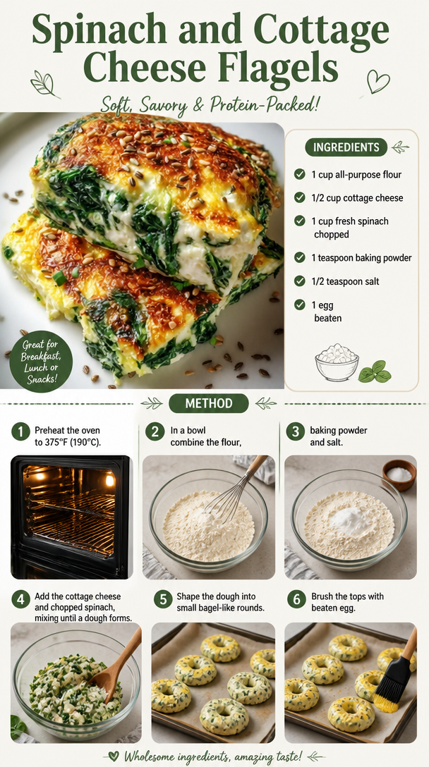 Spinach and Cottage Cheese Flagels