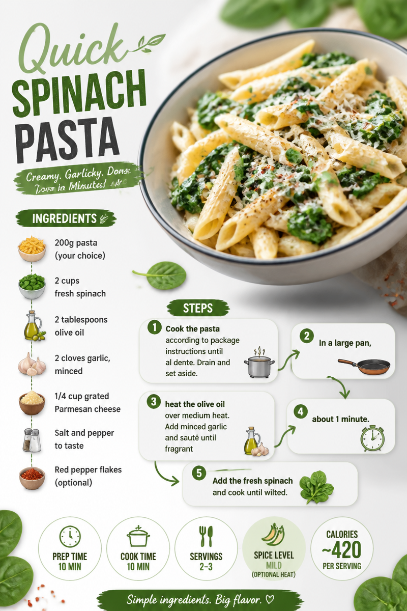 Quick Spinach Pasta