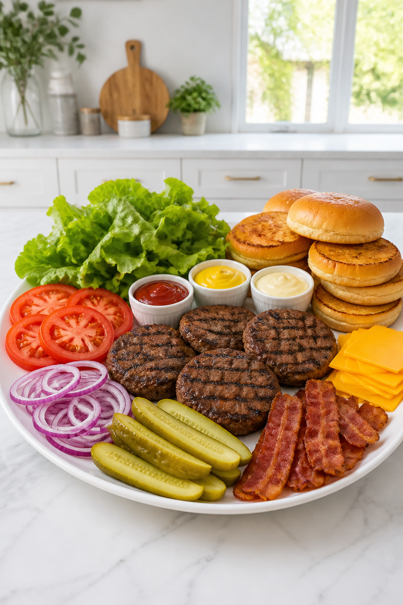 Labor Day Grilled Burger Bar