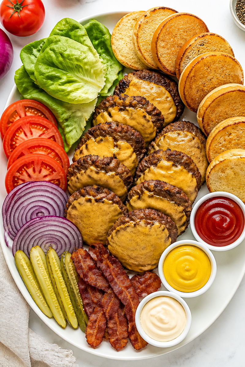 Labor Day Grilled Burger Bar