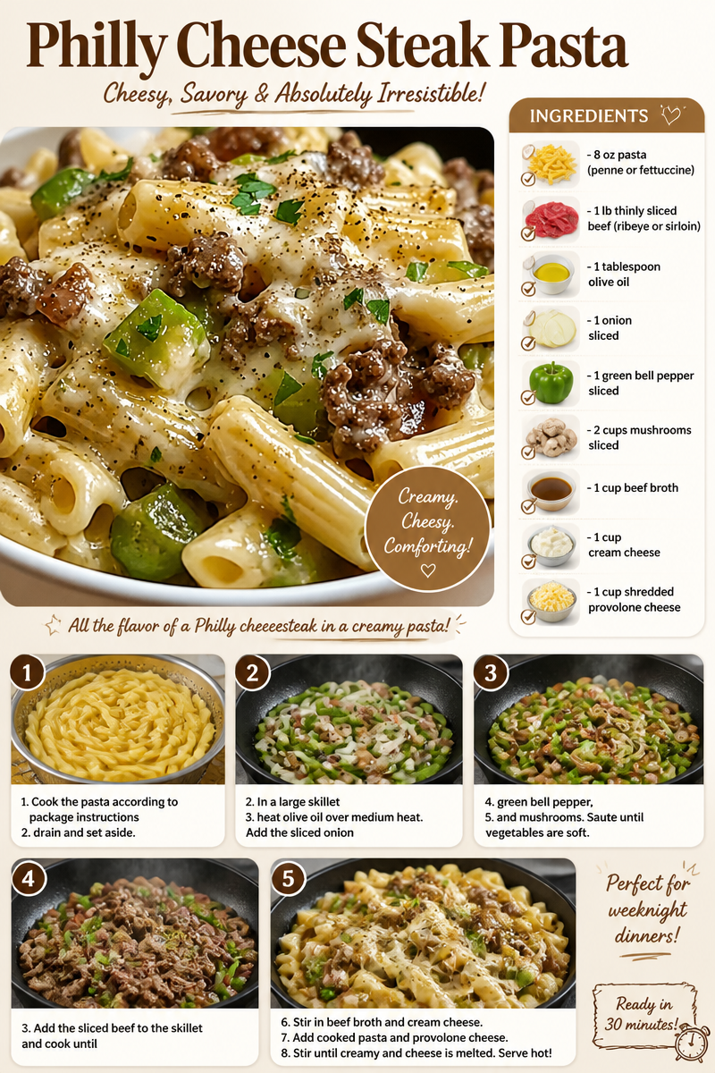 Philly Cheese Steak Pasta