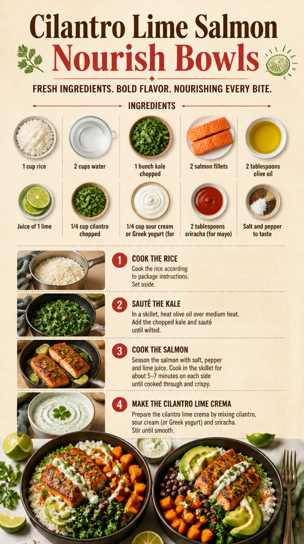 Cilantro Lime Salmon Nourish Bowls