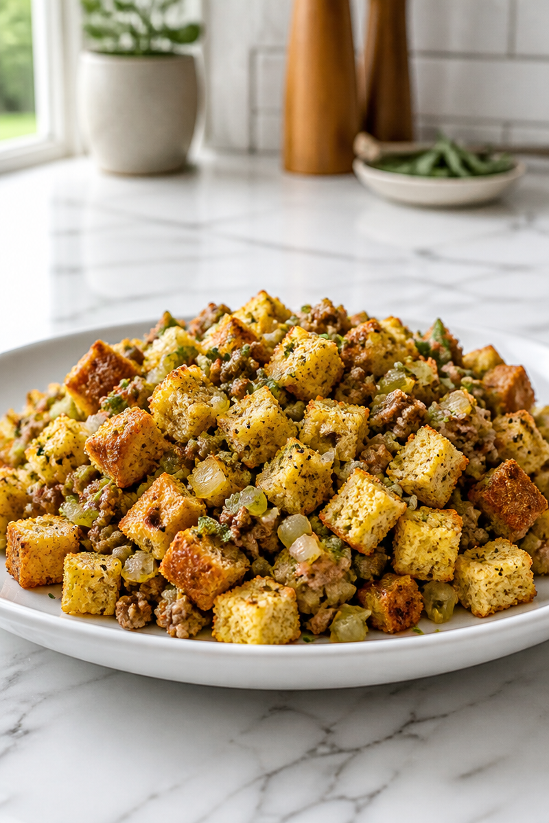 Cornbread Stuffing Sausage Sage Herb