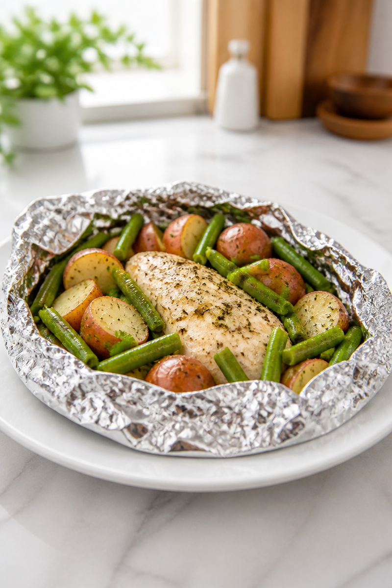 Campfire Foil Packet Chicken Dinner