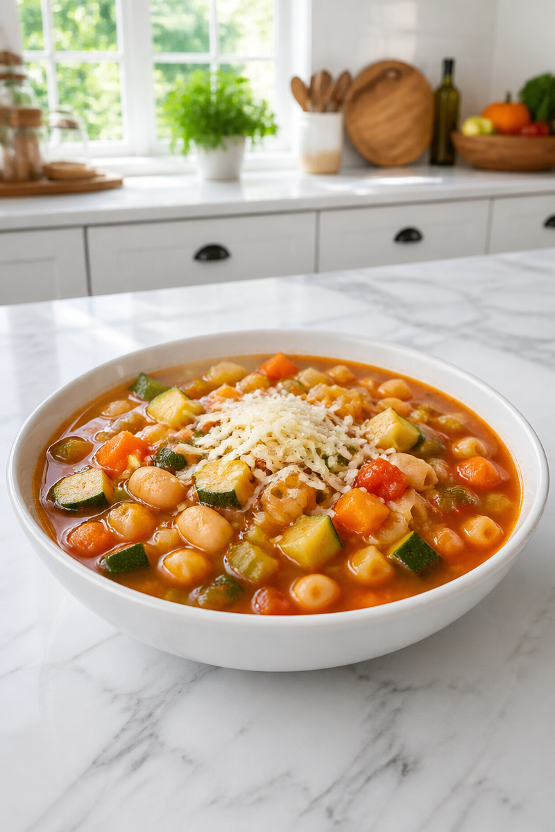 Harvest Vegetable Minestrone Soup Bowl