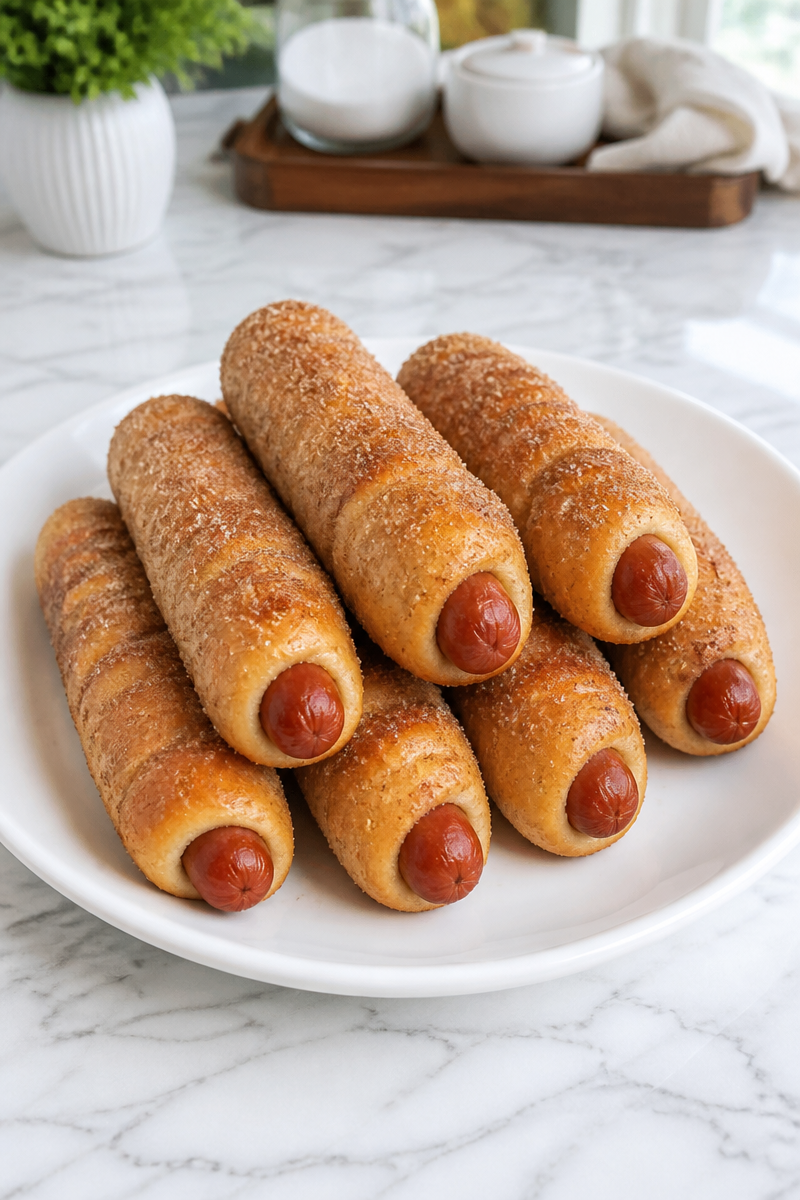 Cinnamon Sugar Soft Pretzel Dog