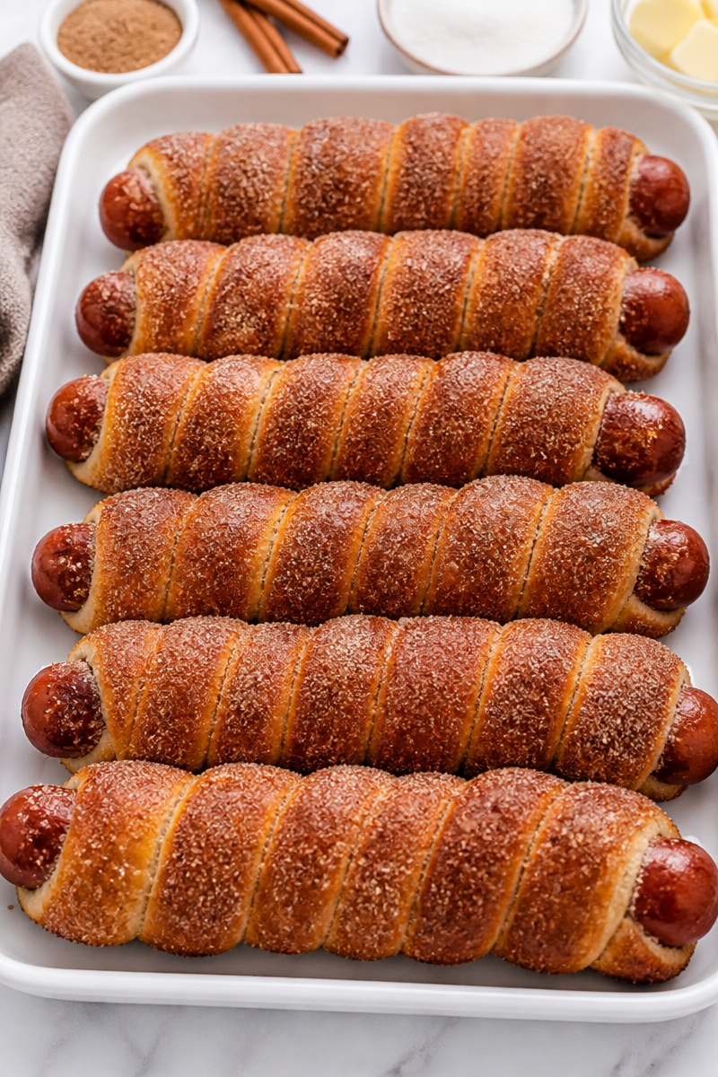 Cinnamon Sugar Soft Pretzel Dog