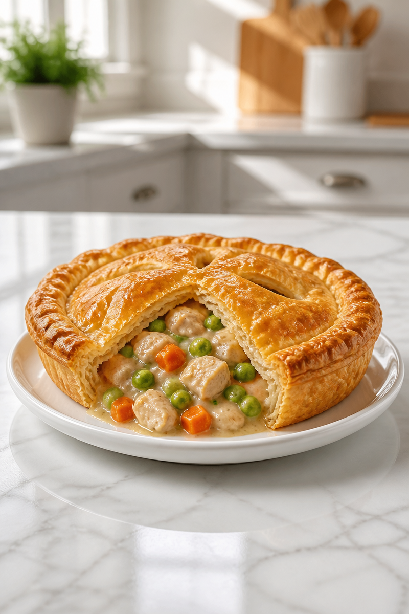 Baked Turkey Pot Pie Puff Pastry
