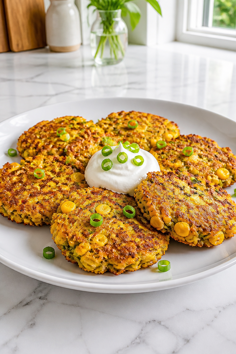 Crispy Baked Corn Fritter Zucchini