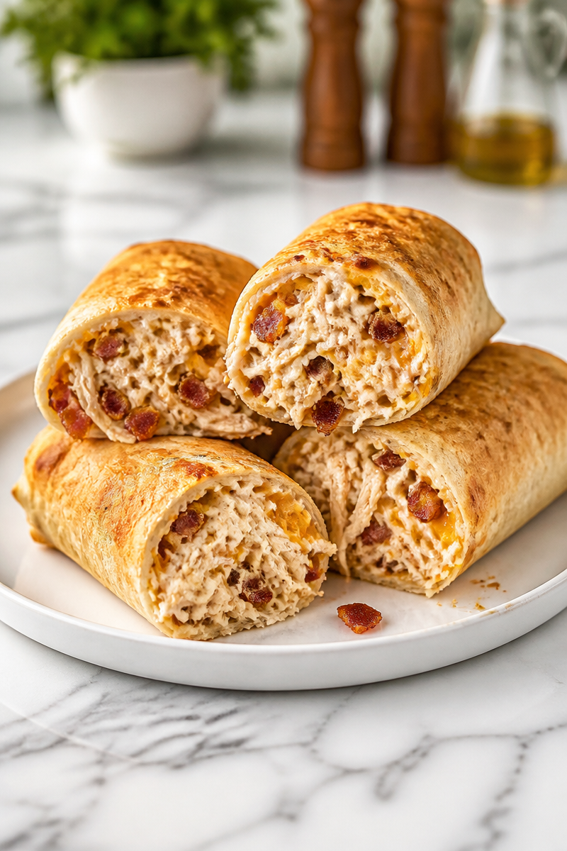 Crispy Baked Chicken Bacon Ranch Wrap
