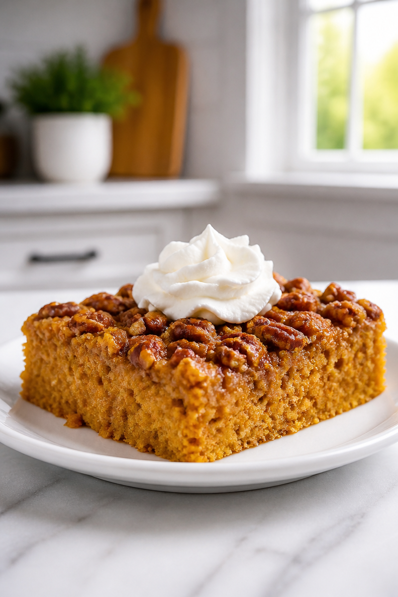 Baked Pumpkin Crunch Cake Layer