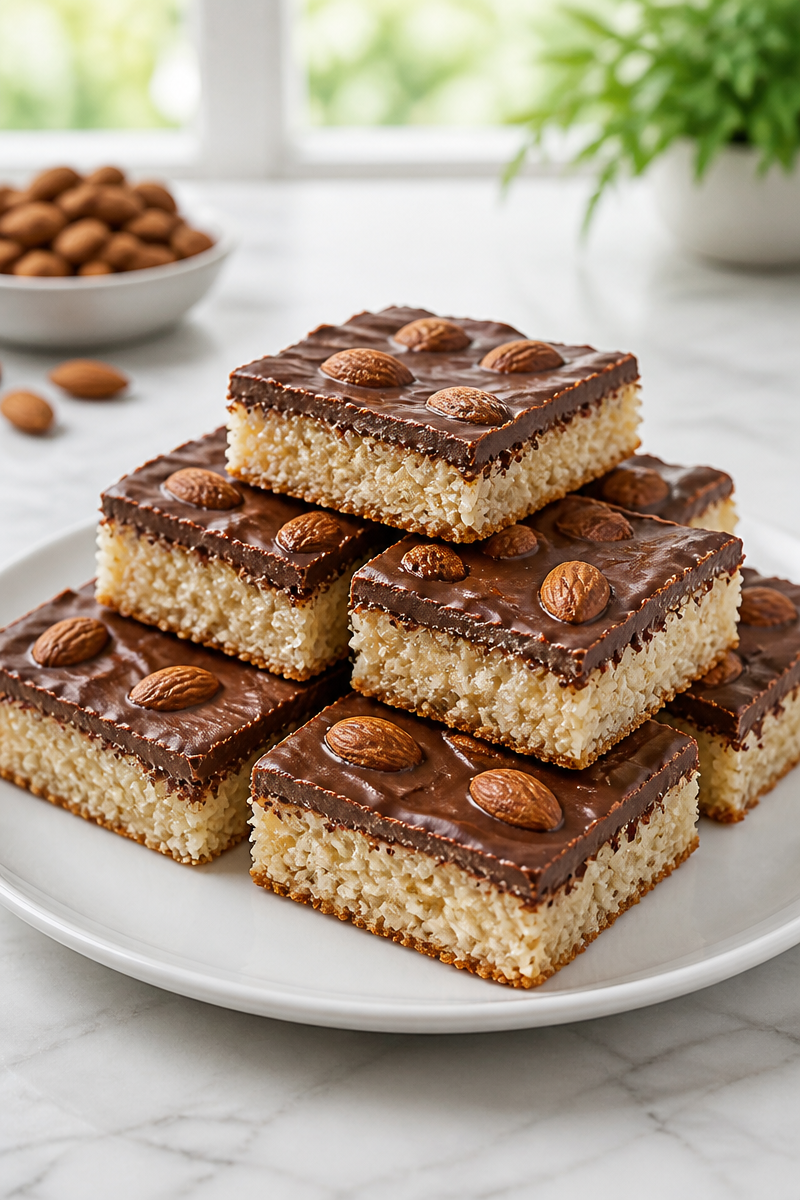 Baked Almond Joy Bar Coconut