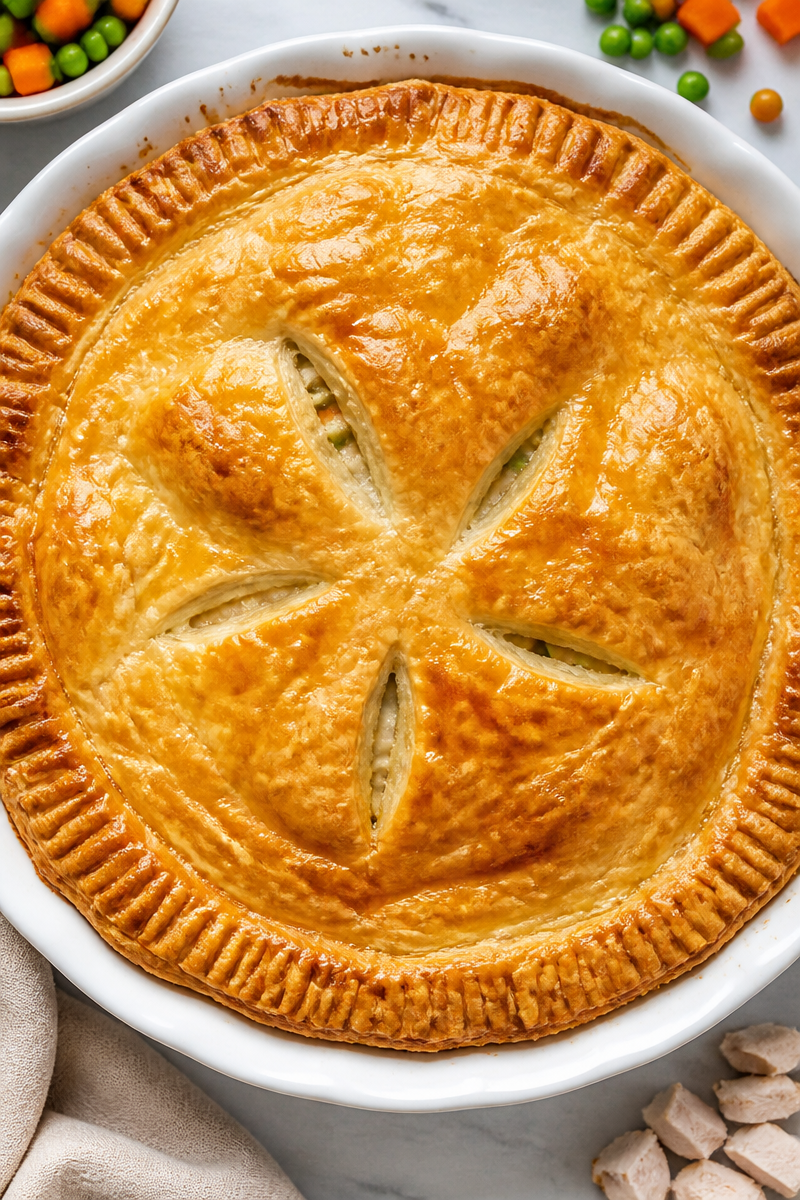 Baked Turkey Pot Pie Puff Pastry