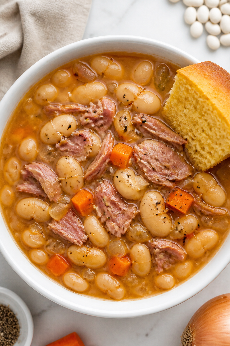 Slow Cooker Butter Bean Ham Hock