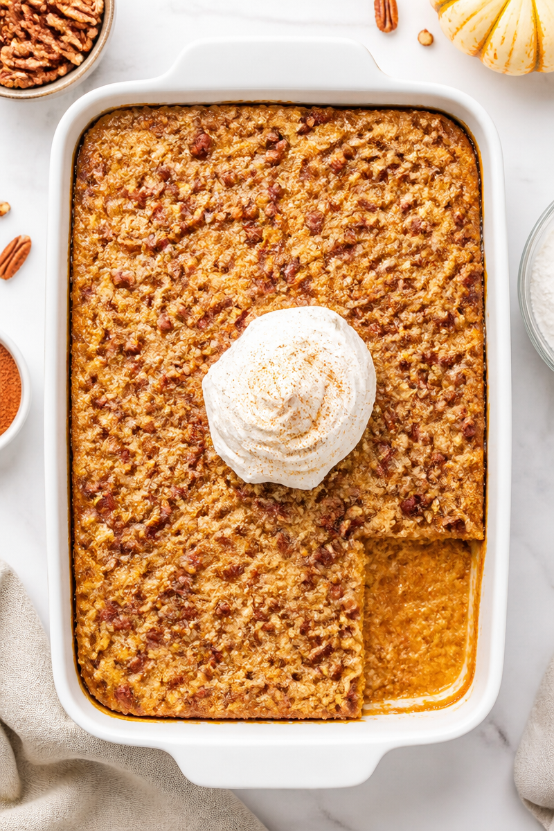 Baked Pumpkin Crunch Cake Layer