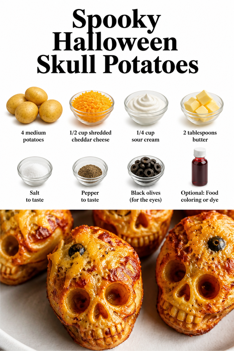 Spooky Halloween Skull Potatoes