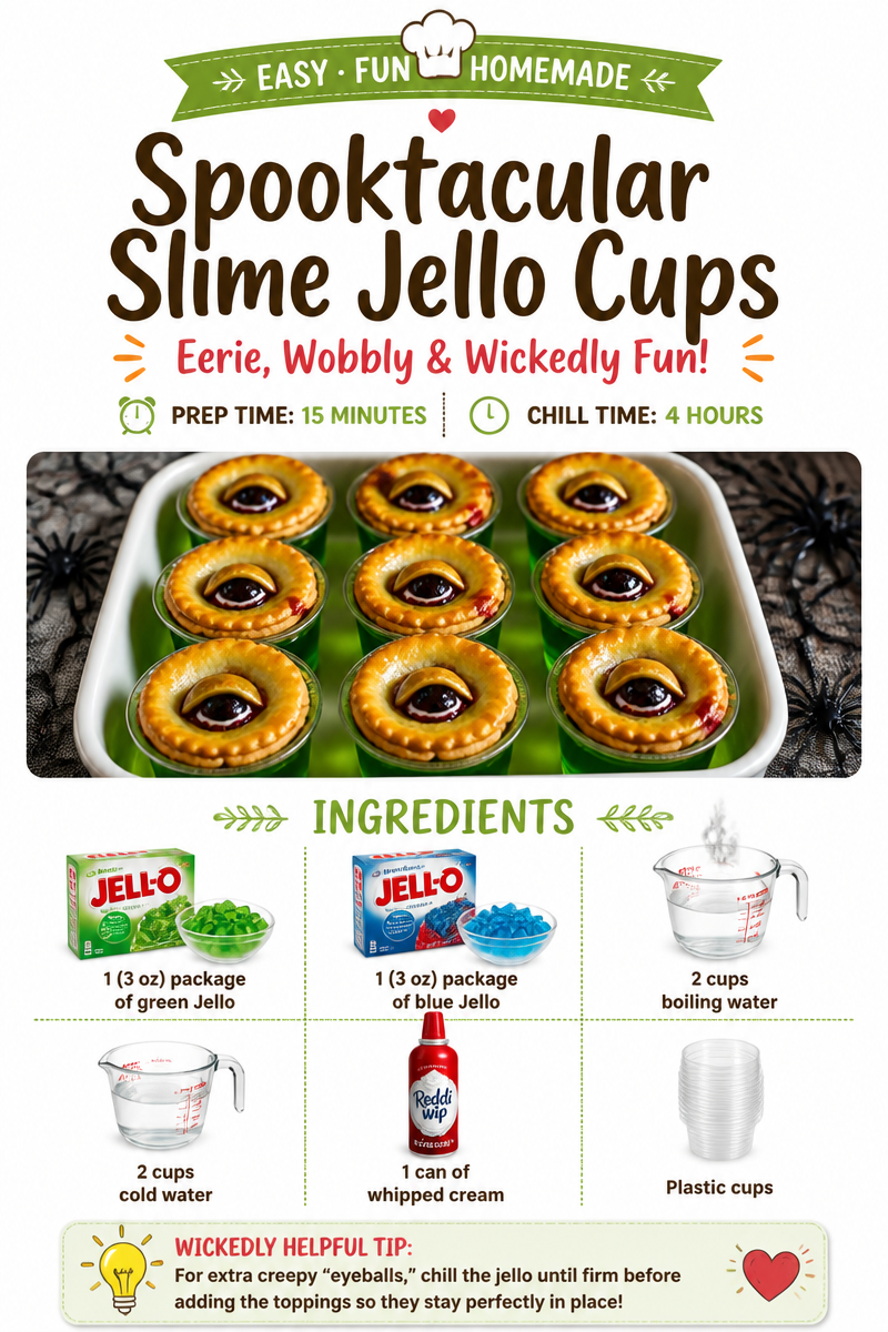 Spooktacular Slime Jello Cups