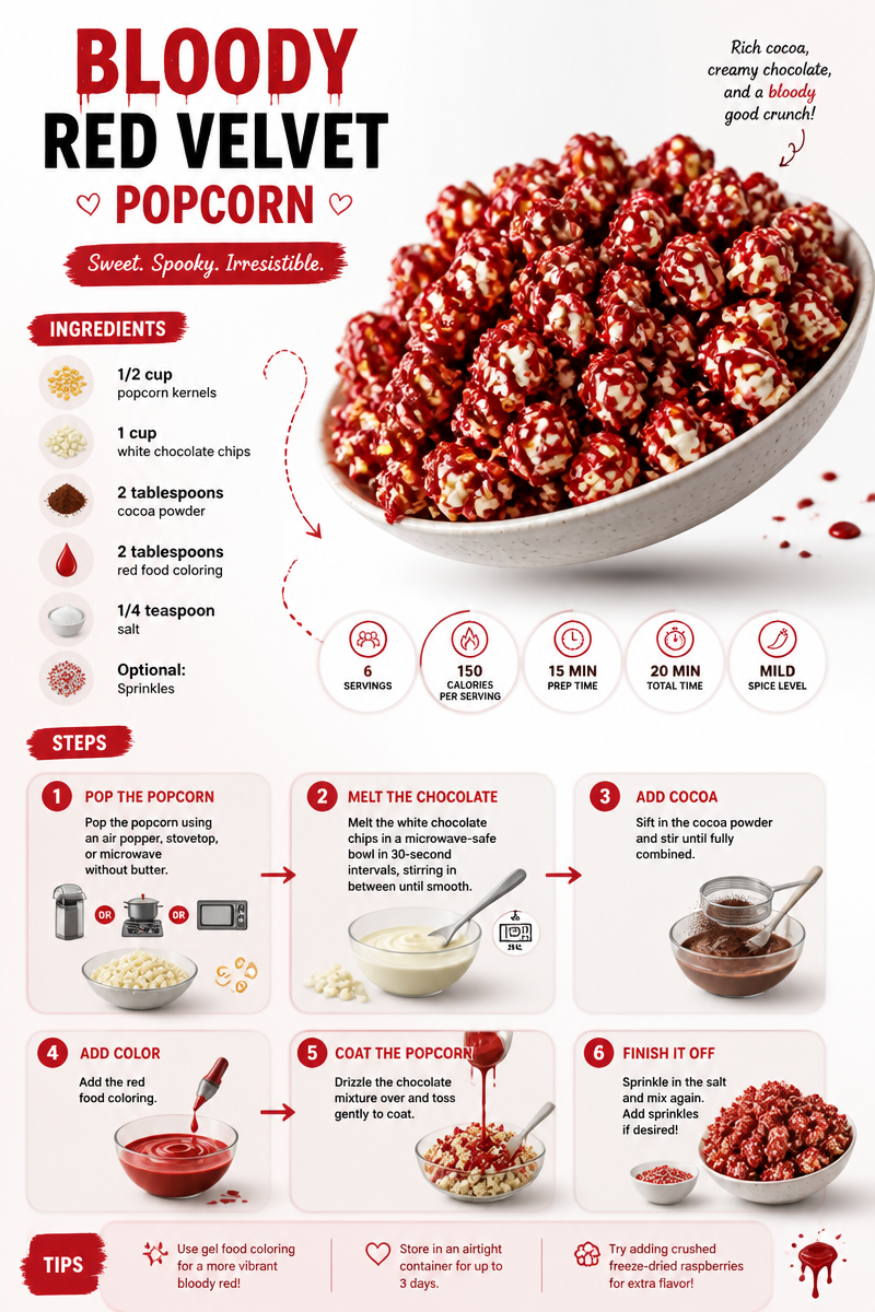 Bloody Red Velvet Popcorn