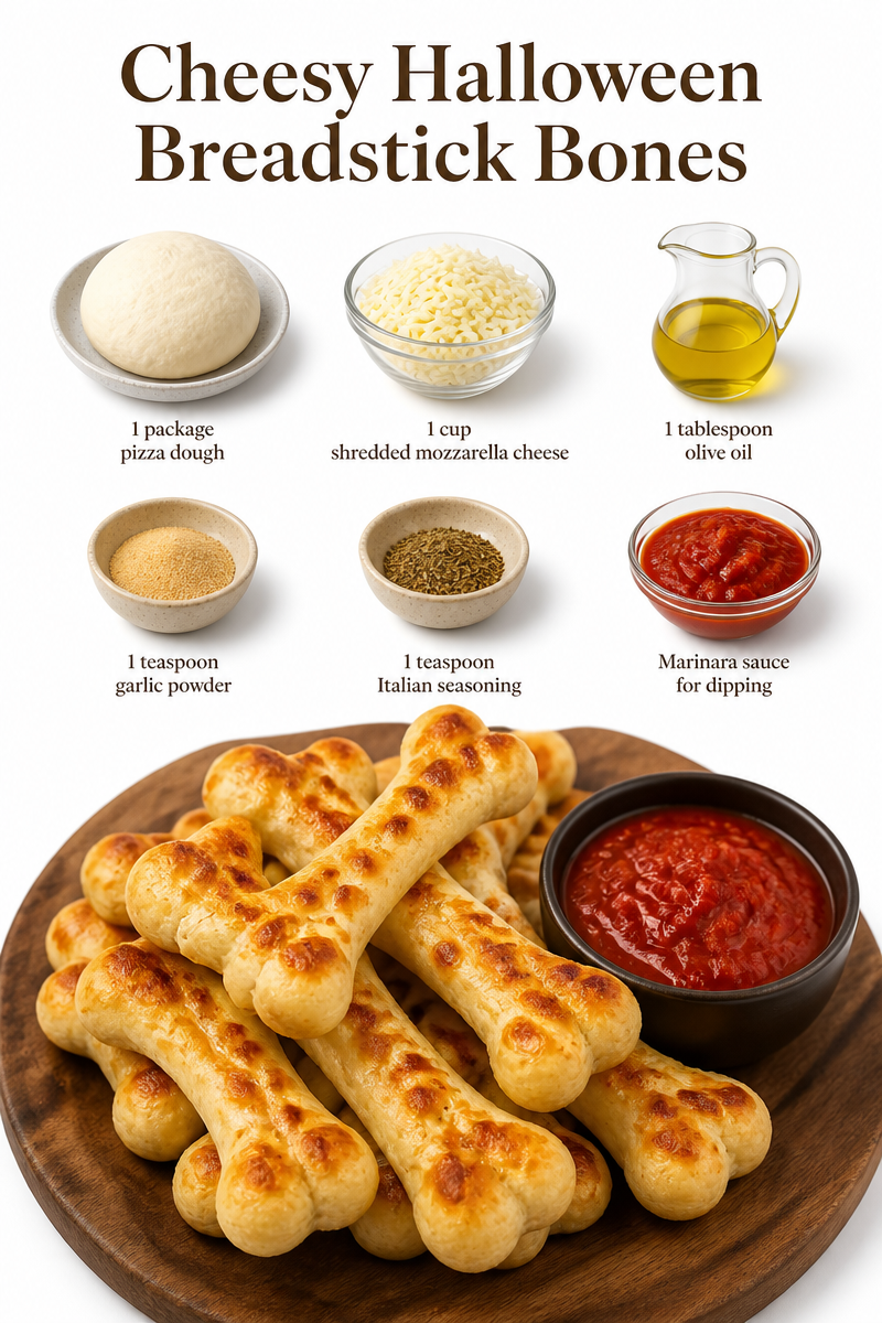 Cheesy Halloween Breadstick Bones