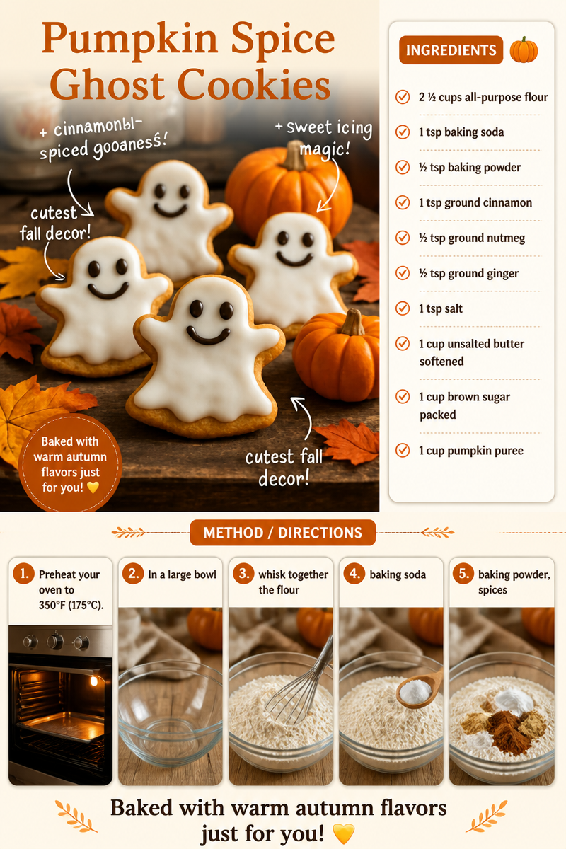 Pumpkin Spice Ghost Cookies