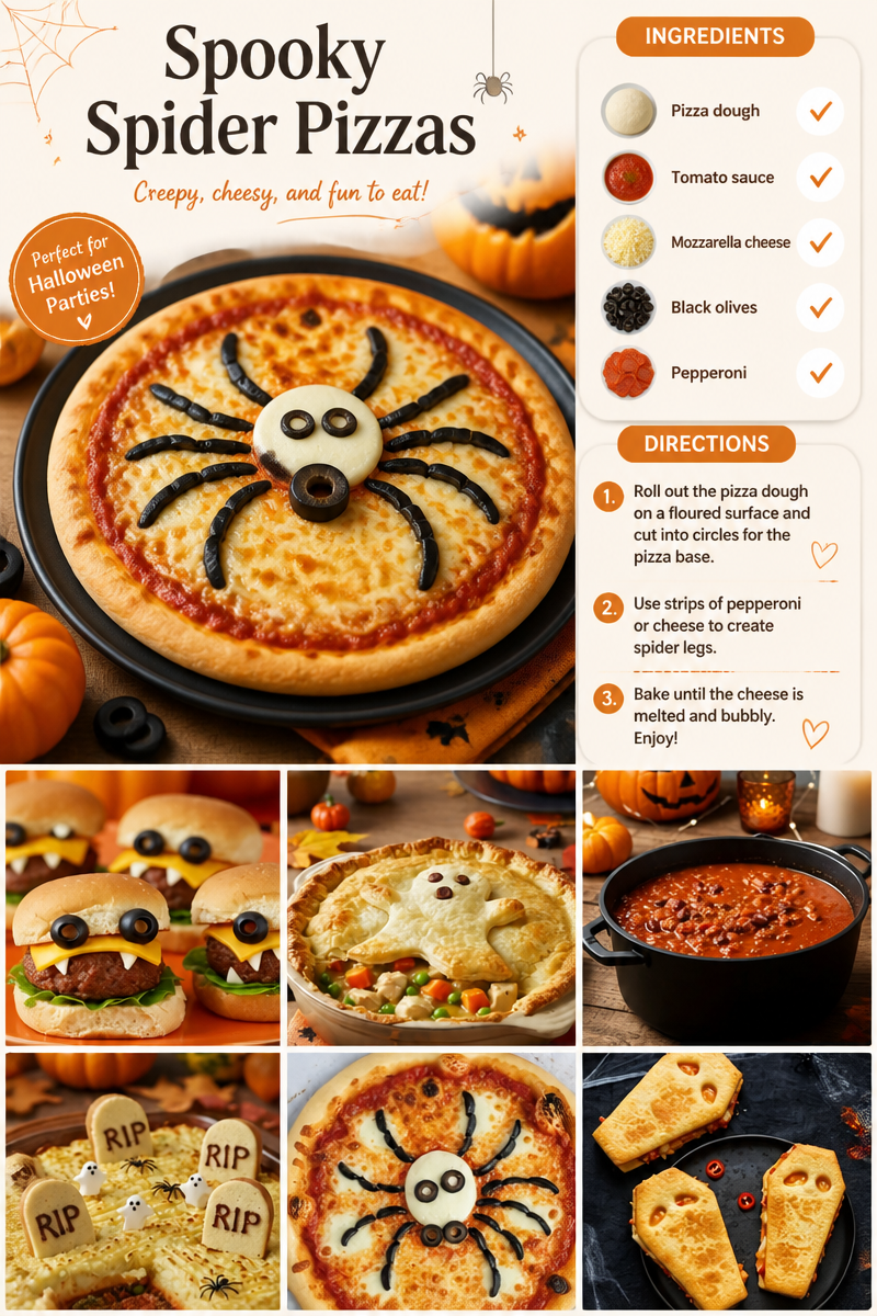Spooky Spider Pizzas