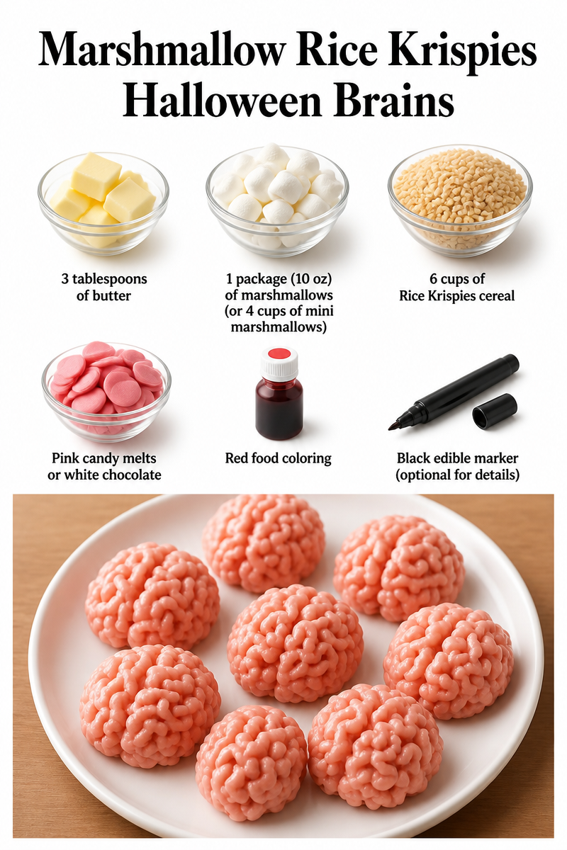 Marshmallow Rice Krispies Halloween Brains