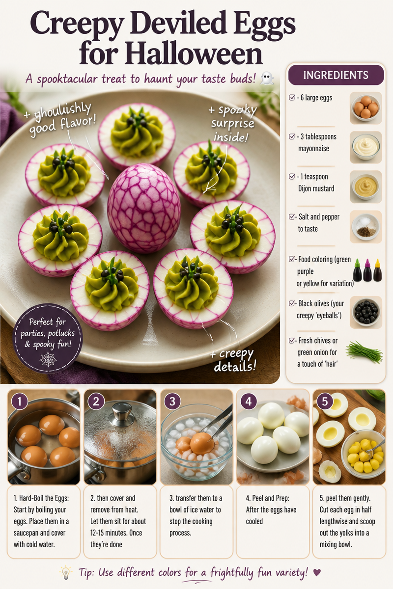 Creepy Deviled Eggs for Halloween