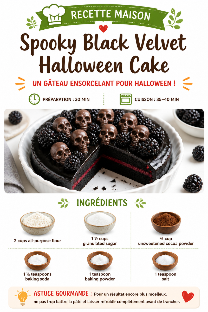 Spooky Black Velvet Halloween Cake