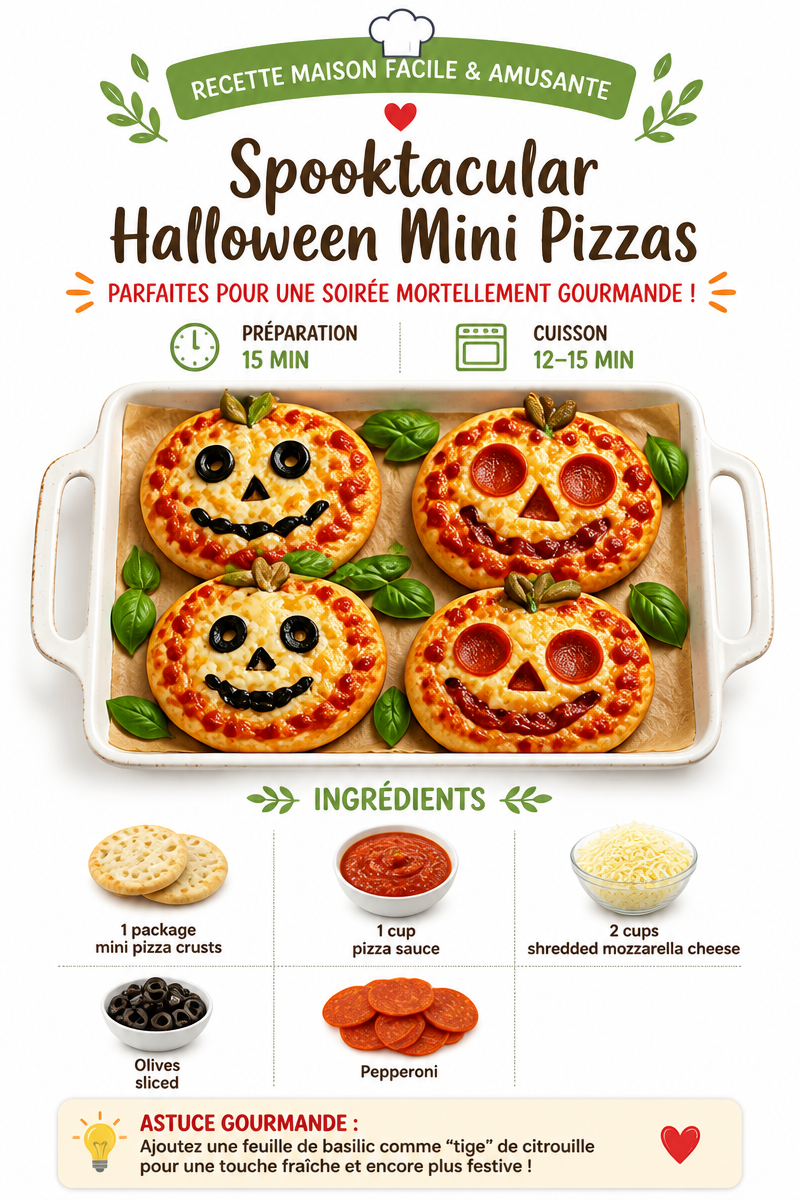 Spooktacular Halloween Mini Pizzas