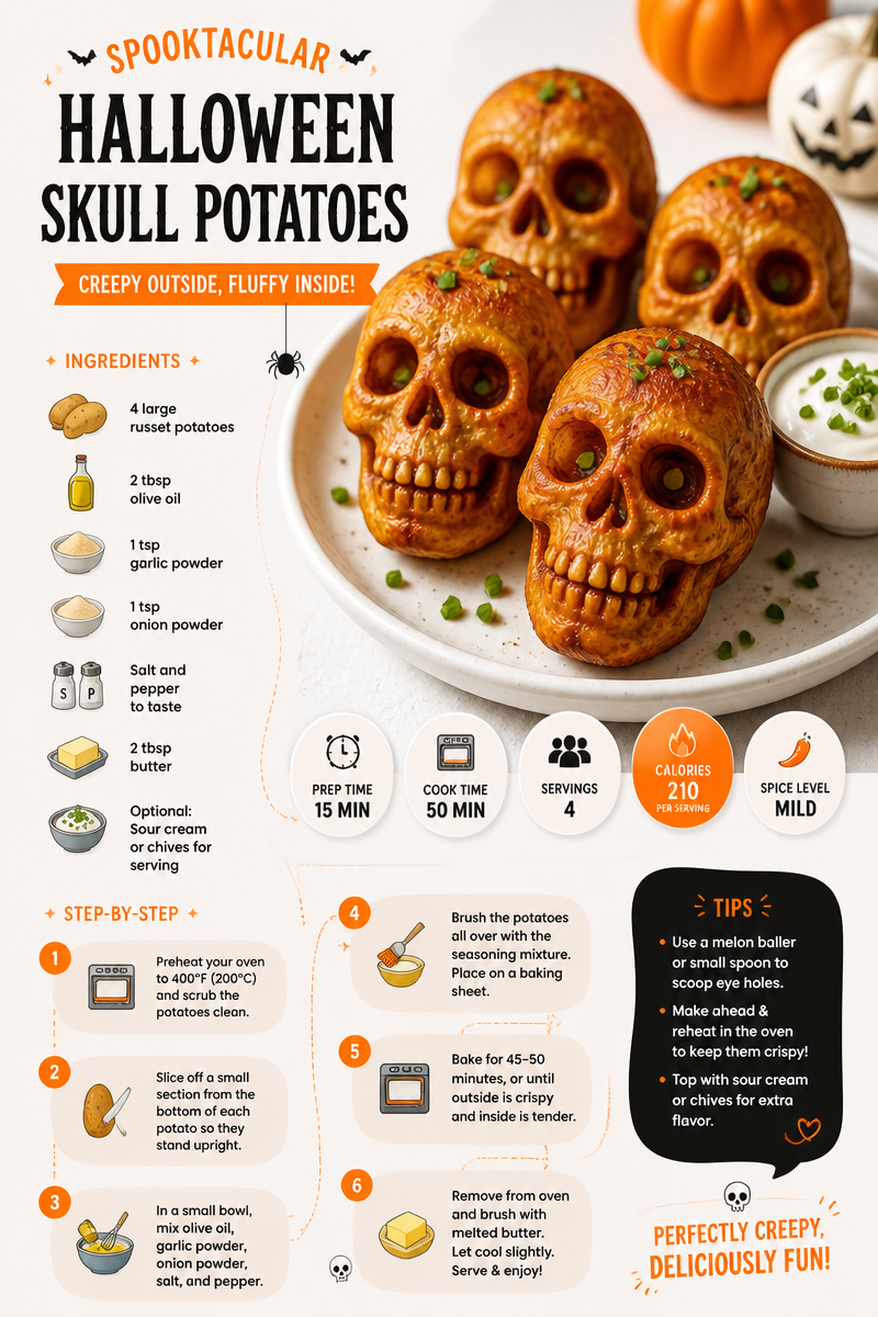 Spooktacular Halloween Skull Potatoes