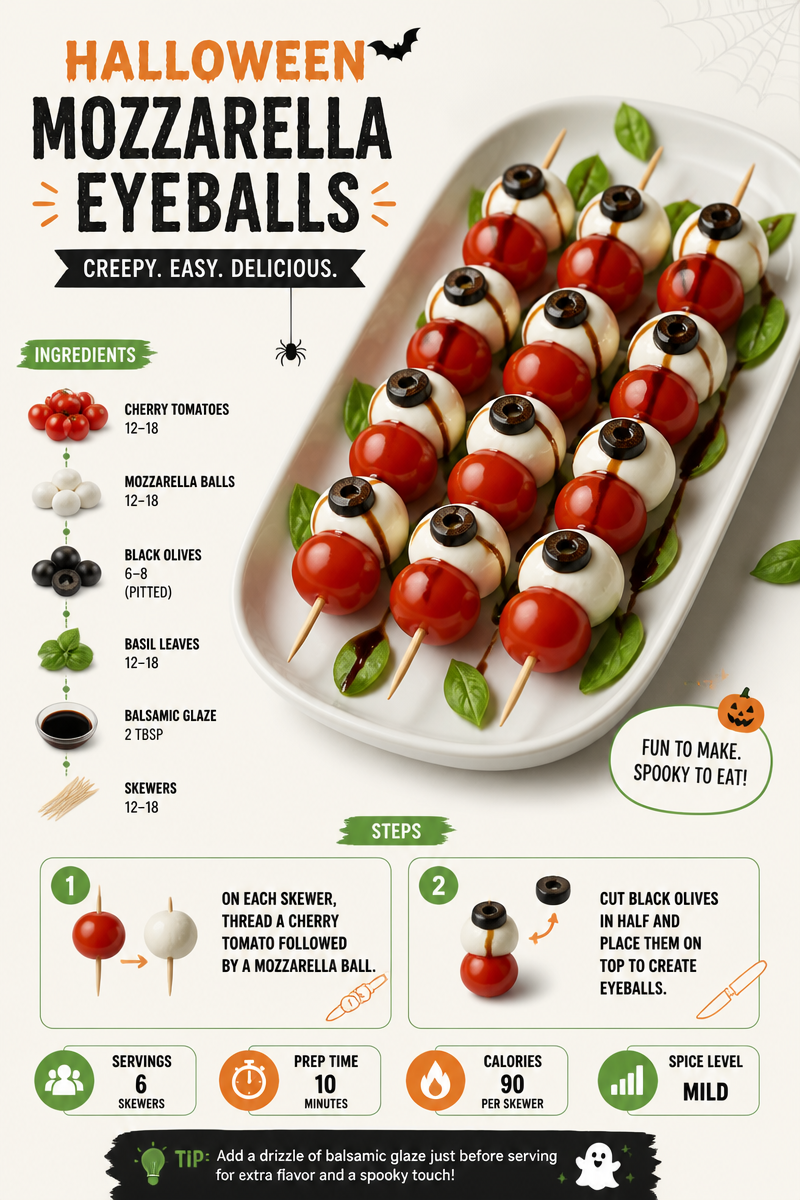 Halloween Mozzarella Eyeballs