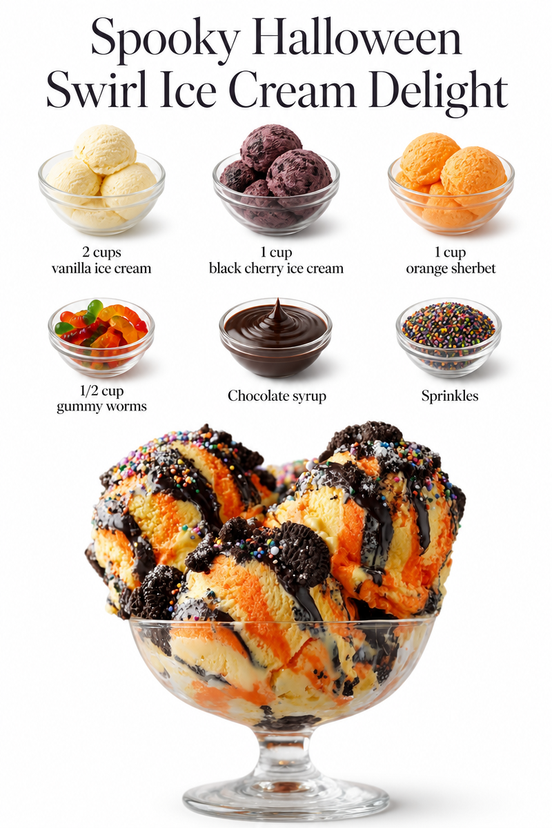 Spooky Halloween Swirl Ice Cream Delight
