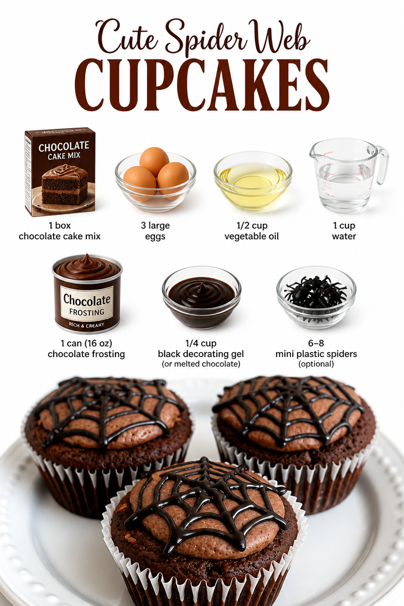 Cute Spider Web Cupcakes