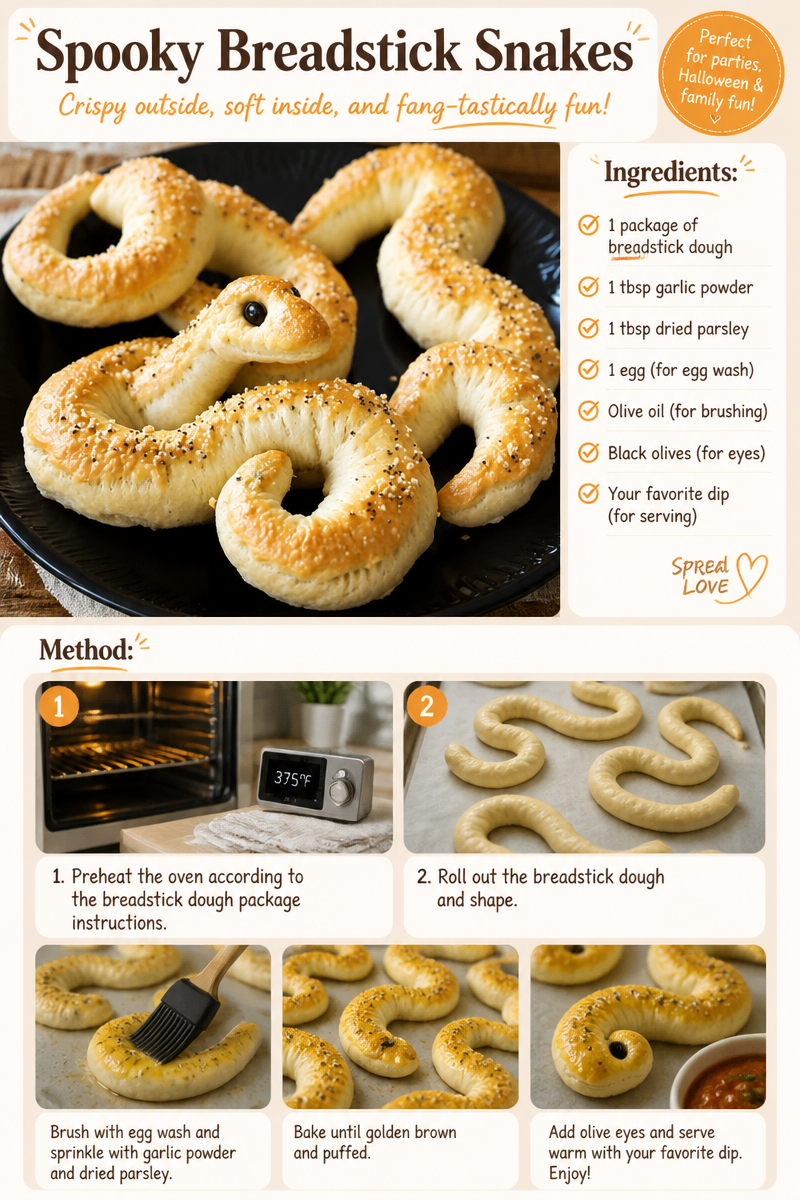 Spooky Breadstick Snakes