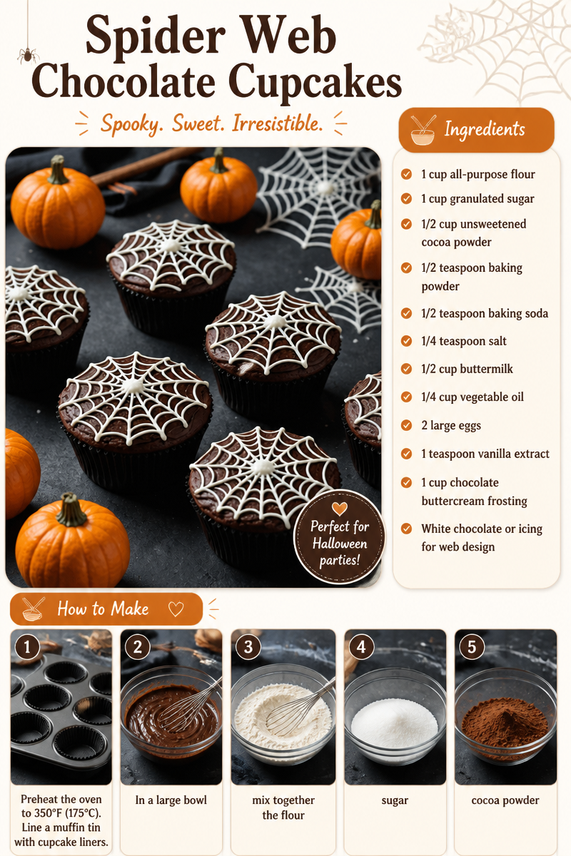 Spider Web Chocolate Cupcakes