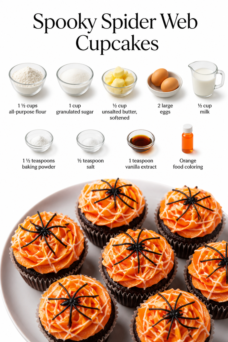 Spooky Spider Web Cupcakes