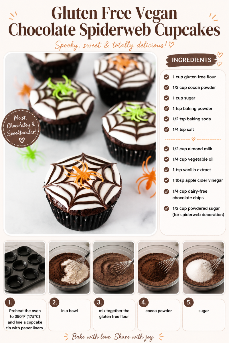 Gluten Free Vegan Chocolate Spiderweb Cupcakes