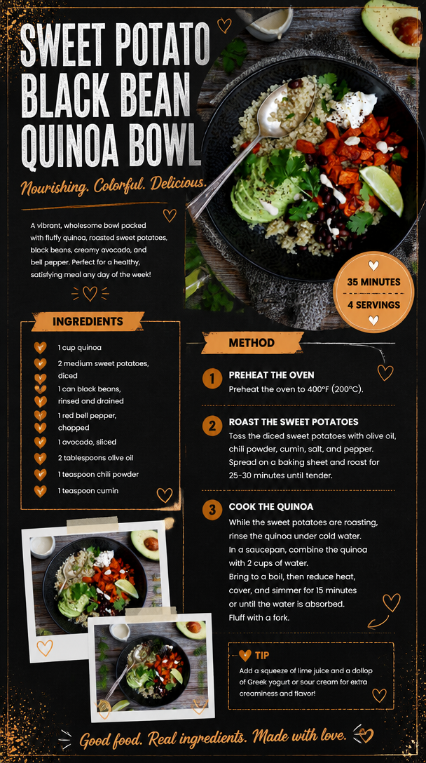 Sweet Potato Black Bean Quinoa Bowl